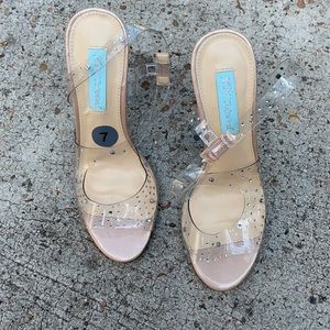 Betsey Johnson Clear Rhinestone Heels